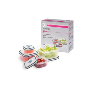 Set de 4 Contenedores Herméticos Electrolux Cuadrados con Tapa 80000566