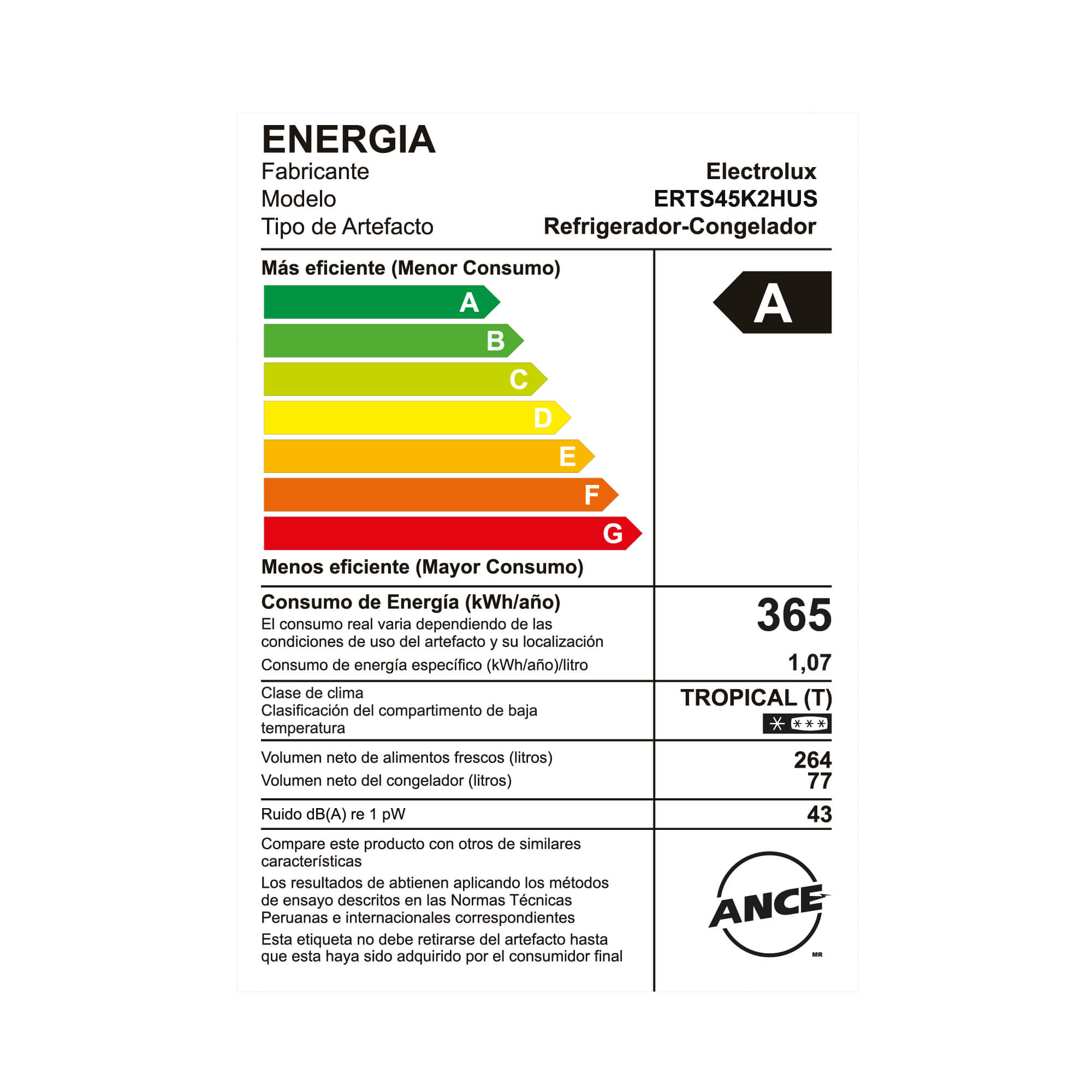 Refrigeradora Electrolux ERTS45K2HUS No Frost 341L