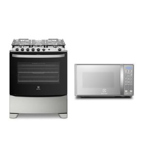 Combo: Cocina 5 Quemadores (76USS) + Microondas 20L (EMDO20S2GSRUG) Electrolux