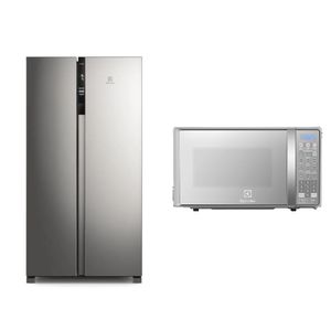 Combo: Refrigeradora Side by Side 517L (ERSA53V2HVG) + Microondas 20L (EMDO20S2GSRUG) Electrolux