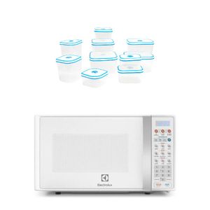 Combo: Microondas Microondas Electrolux 17L Blanco (EMDO17S2GSRUW) + Set de tapers contenedores hermeticos x 10pzs (A16729801) Electrolux