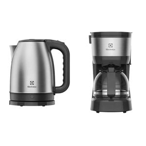 Combo: Hervidor Eléctrico 1,8L Experience (EEK10) + Cafetera Automatica Inoxidable 15 Tazas expresso (ECM10) Electrolux