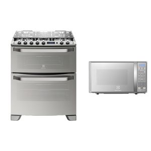 Combo: Cocina 5 Quemadores con Doble Horno (76DXR) + Microondas 20L (EMDO20S2GSRUG) Electrolux