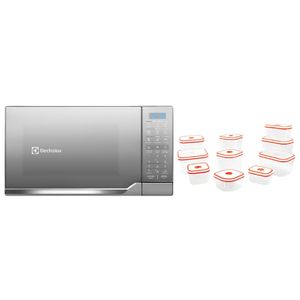 Combo: Microondas Electrolux 25L Gris (EMDO25S2GSRUG) + Set de tapers contenedores hermeticos x 10pzs (A14278701) Electrolux