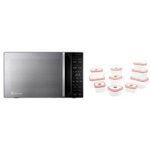 Combo: Microondas Freestanding Eléctrico 25LT (EMDY25S2MXM) + Set de tapers contenedores hermeticos x 10pzs (A14278701) Electrolux