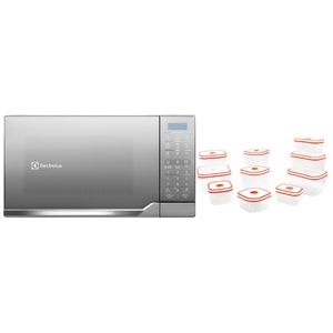 Combo: Microondas Electrolux 30L Plata (EMDO30G2GSRUG) + Set de tapers contenedores hermeticos x 10pzs (A14278701) Electrolux