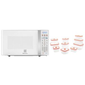 Combo: Microondas Electrolux 17L Blanco (EMDO17S2GSRUW) + Set de tapers contenedores hermeticos x 10pzs (A14278701) Electrolux