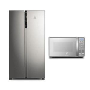 Combo: Refrigeradora 436L Side by Side Inverter (ERSA44V2HVG) + Microondas 20L (EMDO20S2GSRUG) Electrolux