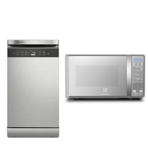 Combo: Lavavajillas 10 Sets de Acero Inoxidable (EHFE10T2MSBUS) + Microondas 20L (EMDO20S2GSRUG) Electrolux