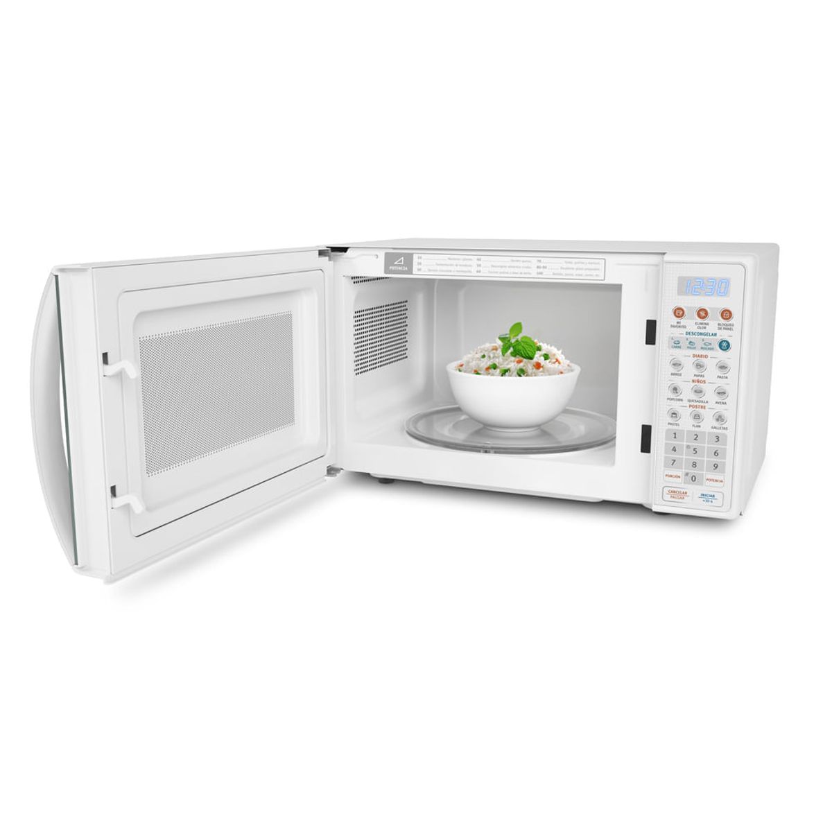 Microwave-EMDO17S3GSLUW-PerspectiveOpened-Electrolux-Spanish