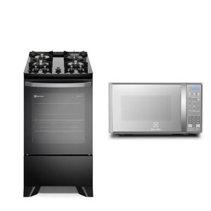 Combo: Cocina 4 Quemadores Negro(FE4GP)+ Microondas 20L(EMDO20S2GSRUG) Electrolux