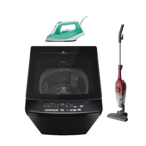 Combo: Lavadora Carga Superior 13kg (EWIJ13F2XSYB) + Aspiradora vertical (STK13) + Plancha a vapor Easyline (SIE70) Electrolux