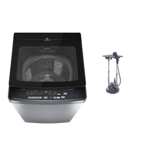 Combo: Lavadora Carga Superior 13kg Efficient Silent Inverter Gris (EWIJ13F2XSYG) + Vaporizador de Ropa Expert (EGS20) Electrolux