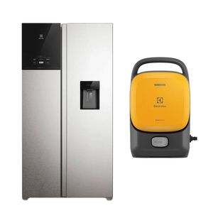 Combo: Refrigeradora Frost Free Inverter 611L con AutoSense Side by Side Inox Look ERS65F2P5BI + Hidrolavadora EasyWash QWS1650 Electrolux Efficient