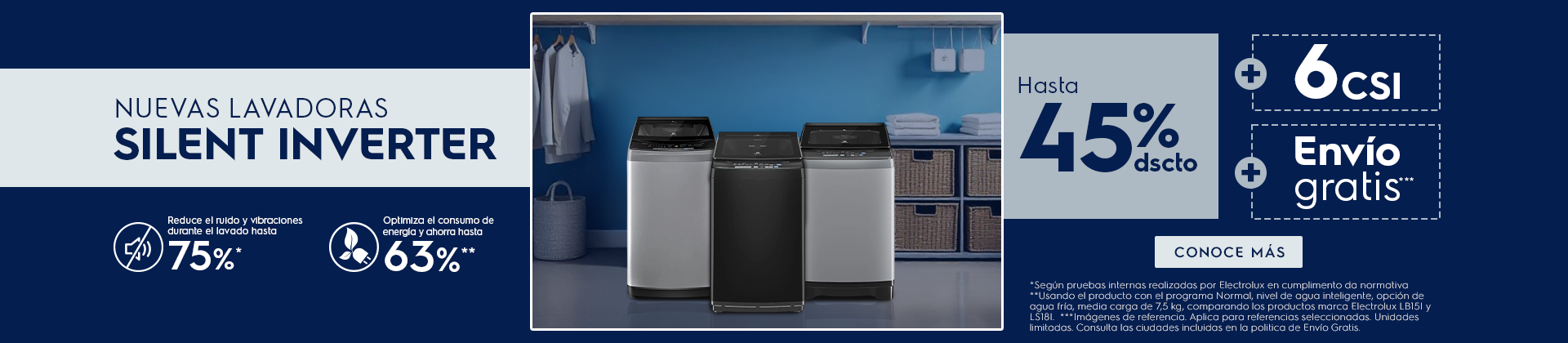 Nuevas Lavadoras Silent Inverter Electrolux 