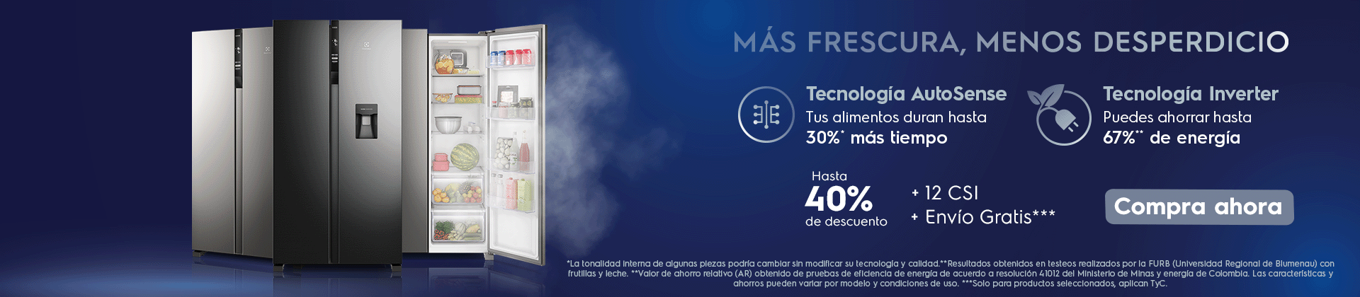 Refrigeradoras Electrolux - más frescura, menos desperdicio - hasta 40% dscto + 12CSI + Envío Gratis*